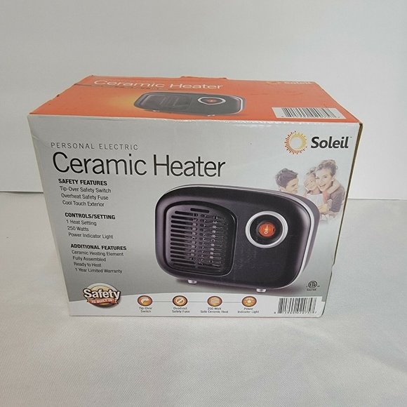 soleil | Other | Soleil Mini Ceramic Heater Black Personal Space Heater |  Poshmark
